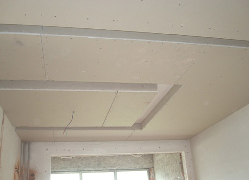 石膏板吊頂現(xiàn)場施工圖